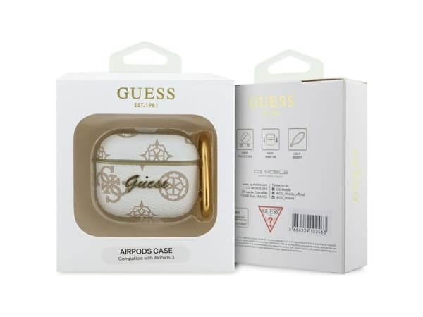 Guess GUA3PG4GPH Skydd för AirPods 3 vit/vit 4G Hook