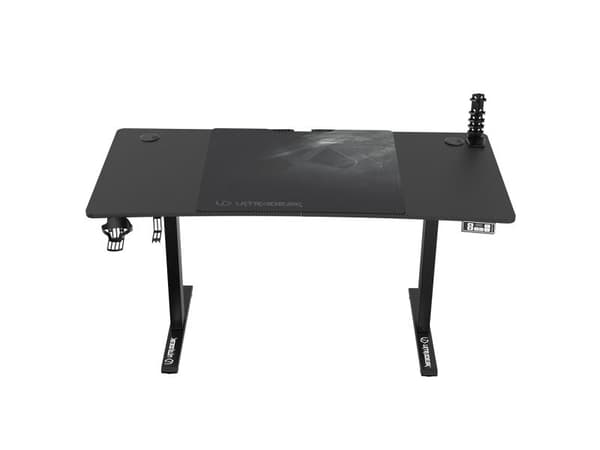 Ultradesk Level V2, Rett, Rektangulær form, Stål, Spilling, Sort, Sort