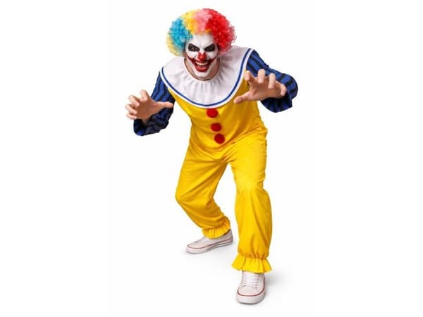 Läskig clownkostym