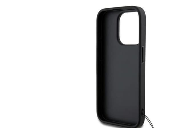 DKNY Wrist Strap Stock Logo case for iPhone 15 Pro - black