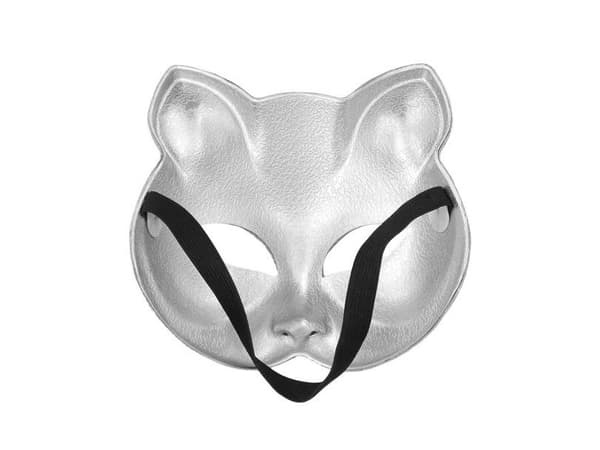 Silverfärgad diskommask för katt