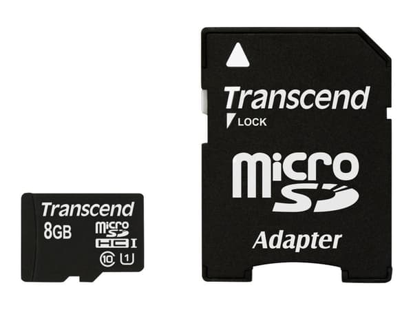 Transcend Premium - Flashminnekort (microSDHC til SD-adapter inkludert) - 8 GB - UHS Class 1 / Class10 - 300x - microSDHC UHS-I