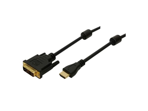 LogiLink - Sovitinkaapeli - HDMI naaras - DVI-D uros - 5 m - kaksoissuojattu - musta