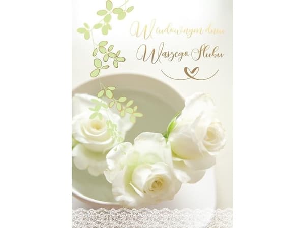 CUCCARD Bröllopskort vita rosor PR-229