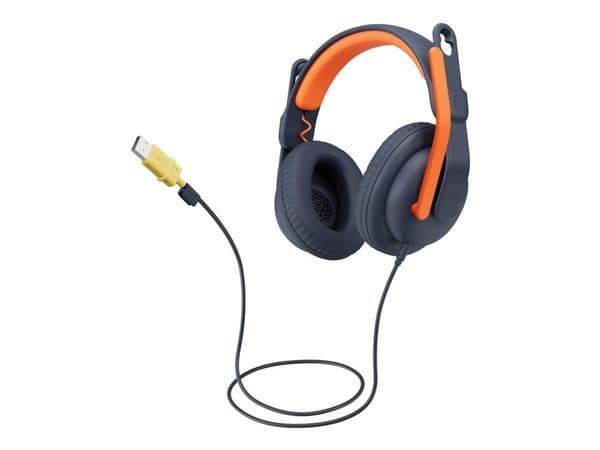 Logitech Zone Learn Wired Over-Ear Headset for Learners, USB-C - Hodetelefoner med mikrofon - full størrelse - erstatning - kablet - USB-C