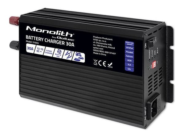 Qoltec Monolith 51955 - Batterilader - 12V - AC 180-260 V
