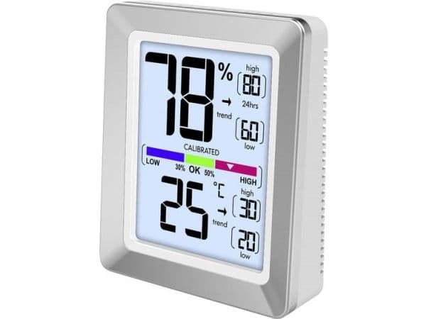 Technoline WS 9460, Silver, Inomhushygrometer, Inomhustermometer, hygrometer, Termometer, hygrometer, Termometer, Batteri, 73 mm