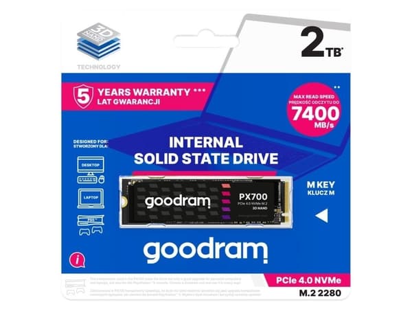 GOODRAM PX700 - SSD - 2 TB - intern - M.2 2280 - PCIe 4.0 x4 (NVMe)