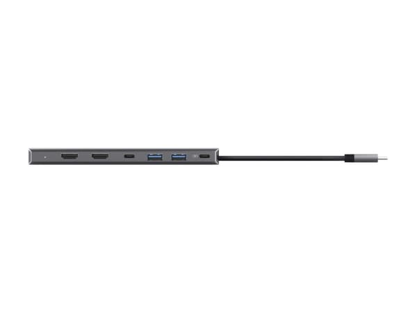 "TRUST DALYX -latausasema, 7-in-1, USB-C-tulo, 2xHDMI, 1xDP, 2xUSB, 2xUSB-C, saha"