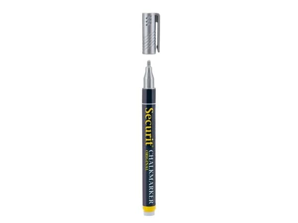 Securit® original kritmarkerare med rund spets silver - (12 st.)