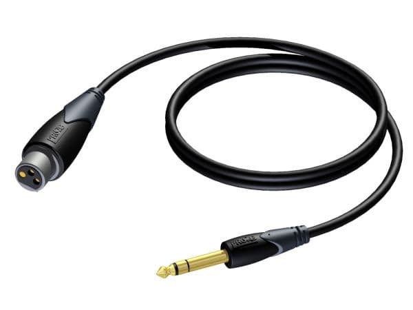 PROCAB CLA723/1.5, XLR (3-pin), Hunkjønn, 6.35mm, Hankjønn, 1,5 m, Sort, Grå