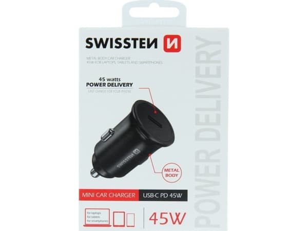 Swissten USB-C PD 45W svart