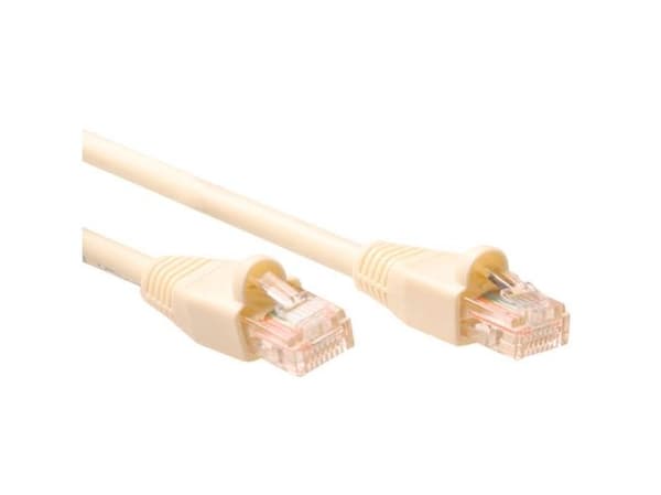 Elfenben 0,5 m U/UTP CAT5E patchkabel snagless med RJ45-stik