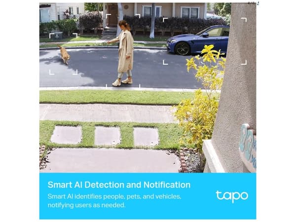 TP-Link Tapo C420S2, IP-säkerhetskamera, Inomhus & utomhus, Trådlös, Vägg, Vit, Glödlampa