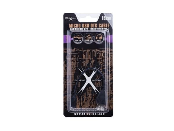 NATEC NKA-0614, 0,15 m, USB A, Micro-USB B, USB 2.0, Hankjønn/hunkjønn, Sort