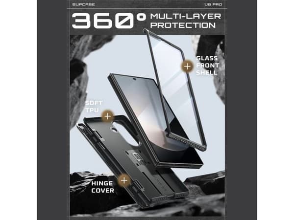 Supcase Kotelo + kotelo Supcase UB Pro BackSP 9H do Galaxy Z Fold7 musta