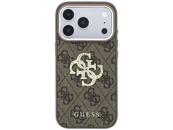 Etui Guess 4G & Big Strass Logo na iPhone 17 Pro Max / 18 Pro Max - brazowe