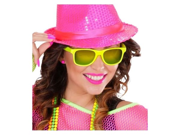 Neon gule 80er briller