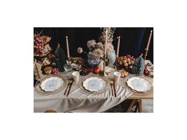 Beige pappersmuggar med stjärnor, 6 st