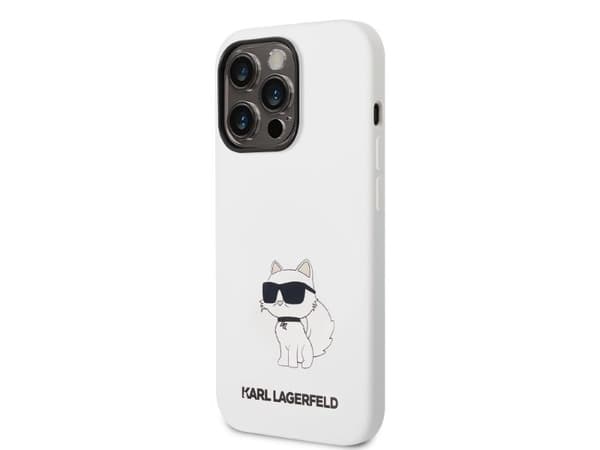 Karl Lagerfeld silikone Choupette-etuiet til iPhone 14 Pro Max - hvit