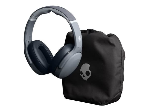 Skullcandy Crusher Evo - Hörlurar med mikrofon - fullstorlek - Bluetooth - trådlös - grå