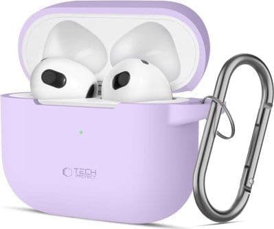 Tech-Protect silikonholder/krok til Apple AirPods 3 lavender