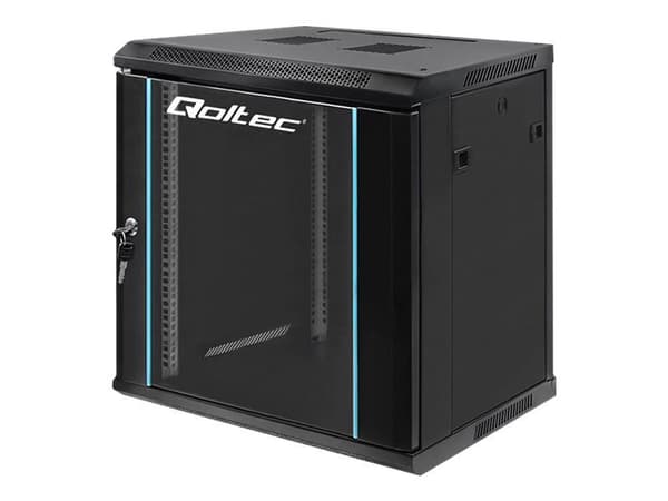 Qoltec - Telinekotelo - musta - 12U - 19"