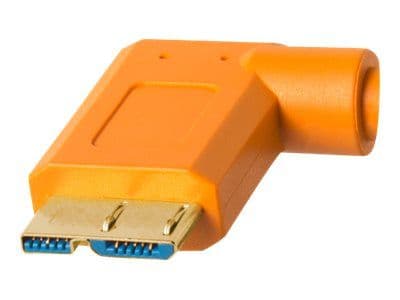 Tether Tools TetherPro - USB-kabel - USB typ A (hane) rak till Micro-USB typ B (hane) högervinklad - USB 3.0 - 4.6 m - högsynligt orange