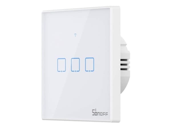 Touch lysbryter WiFi + RF 433 Sonoff T2 EU TX (3 kanaler) ny versjon