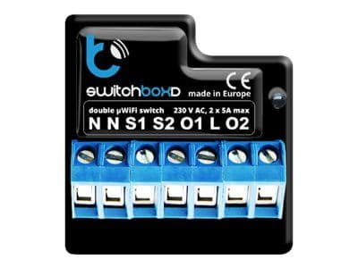 blebox switchBoxD, Langaton, µWi-Fi, Musta, 2400 MHz, IP20, Polyuretaani