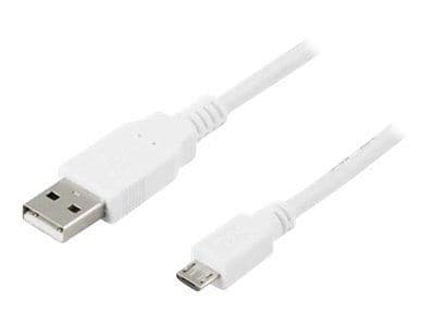 DELTACO USB-301W - USB-kabel - USB (hann) til Micro-USB type B (hann) - 1 m - hvit