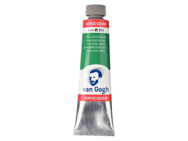 Van Gogh akrylfärg, tub Permanent Green Medium 614