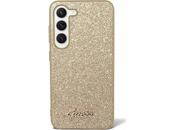 Guess GUHCS24MHGGSHD S24+ S926 gull glitrende hardt deksel med glitter-script