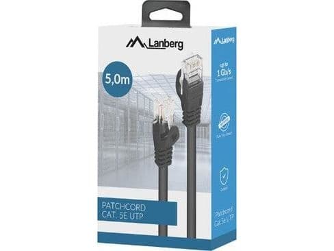 LANBERG Nätverkskabel Cat.5E Patchcord 5 mb Svart