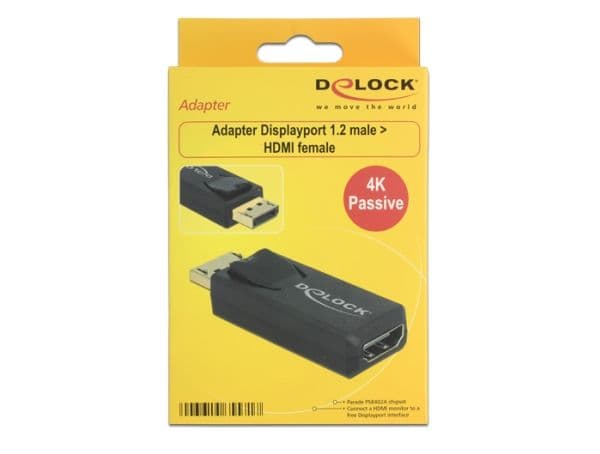 DeLOCK 65571, Displayport 1.2, HDMI, Musta