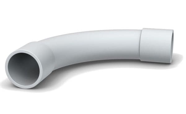 Bøjning 90 grader til PVC plastrør 16 mm (5/8) grå
