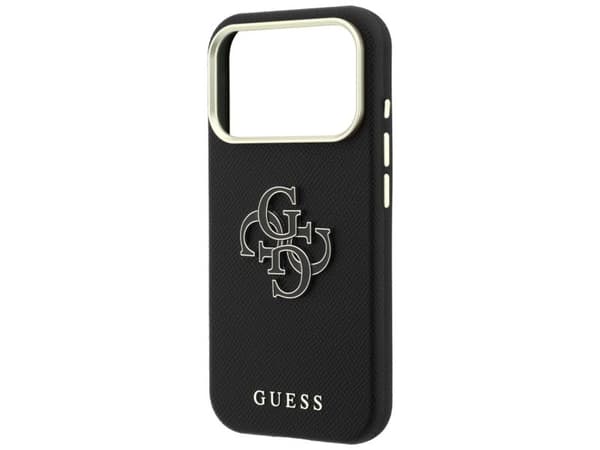 Etui Guess Grained & Big Resin Logo do iPhone 18 Pro Max / 17 Pro Max czarny