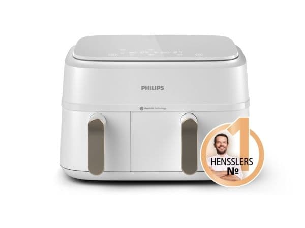 Airfryer dubbelkorg, Philips, 9,0 l, vit