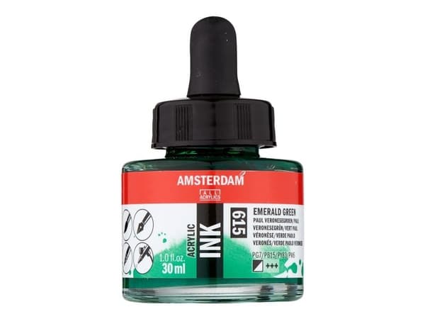Amsterdam Acrylic Ink Bottle Emerald Green 615