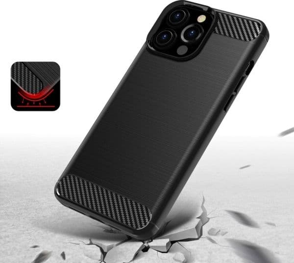 Hurtel Carbon Case fleksibelt deksel til iPhone 13 Pro Max svart