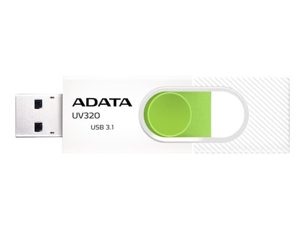 ADATA UV320 - USB-flashstasjon - 32 GB - USB 3.1 - hvit/grønn