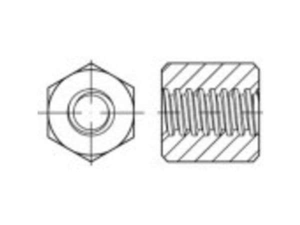 TOOLCRAFT 158214 sekskant-trapesmuttere 24 mm stål 1 stk