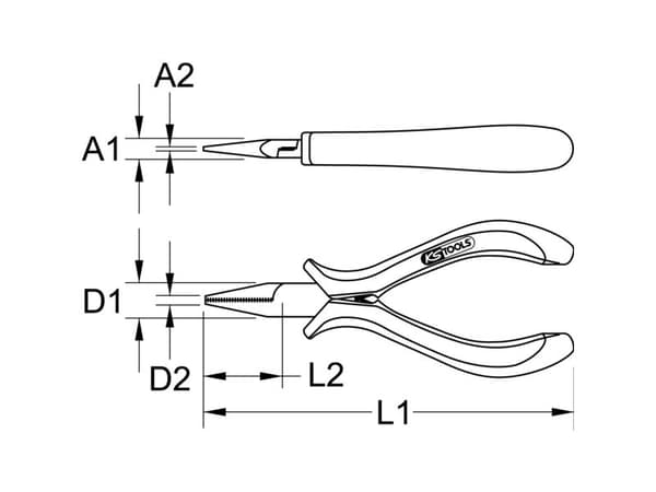 KS Tools 500.7028, Stål, 125 mm