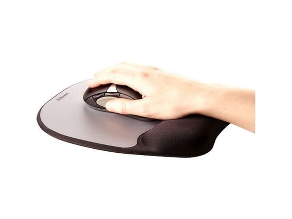Fellowes Memory Foam - Musematte med håndleddsstøtte - sølv
