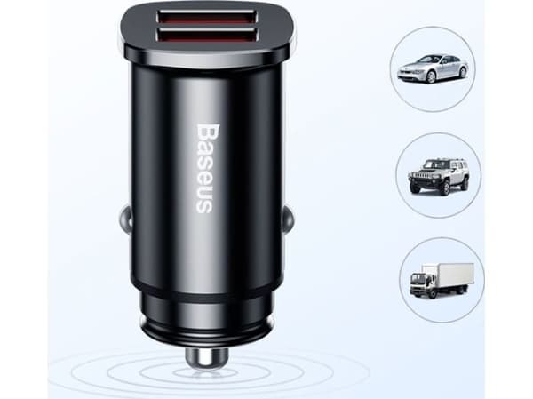Baseus Square 2xUSB QC3.0 5A 30W autolaturi (musta)