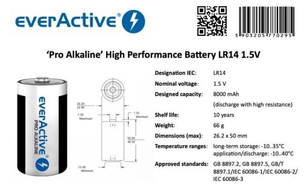 EverActive Pro alkaliparistot LR14 C - läpipainopakkaus 2 kpl.