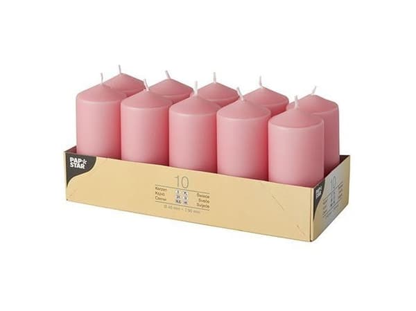 Papstar 17913, Rund, Rosa, 9 t, 10 stk