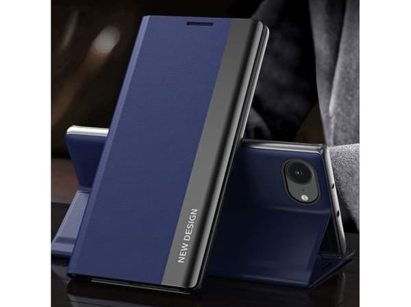 Sleep Case Pro-deksel til iPhone 16e / 17e med klaff og stativ - blå