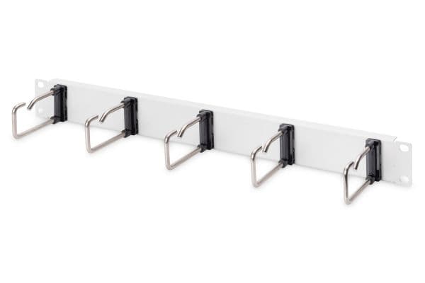 DIGITUS DN-97666 - Kabelhanteringspanel med ringar - rackmontering - grå, RAL 7035 - 1U - 19"