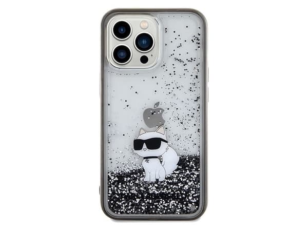 Karl Lagerfeld Liquid Glitter Choupette-deksel til iPhone 13 Pro Max - transparent